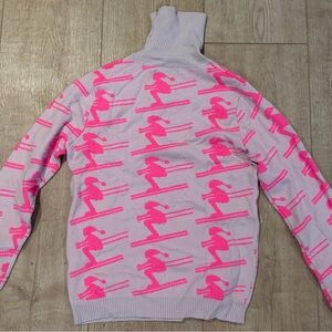 Pink and Gray Women's Ski Sweater